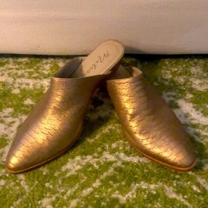 Matisse gold slip on booties